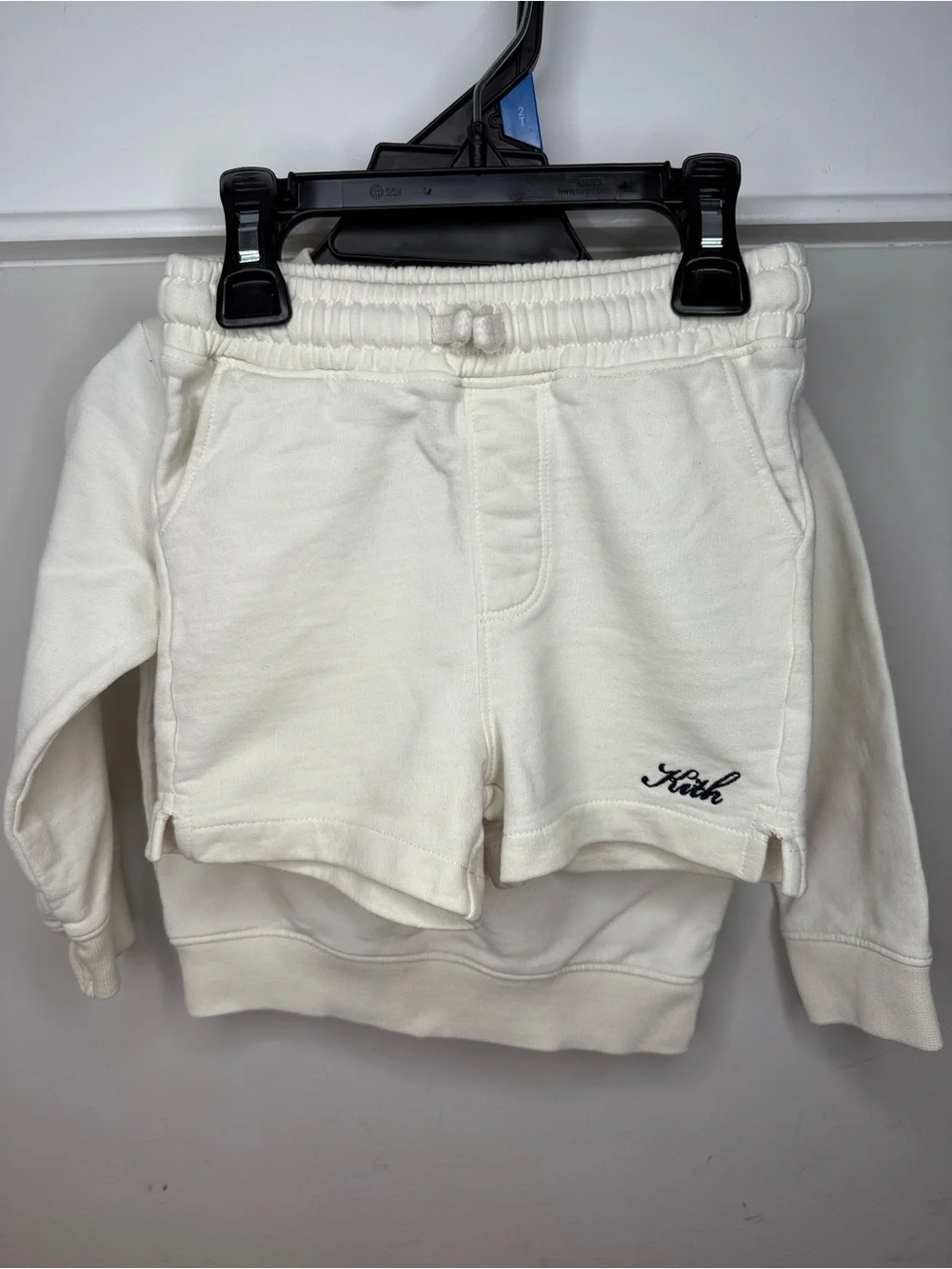 Kith Off-White Baby Sweatshirt and Shorts Set